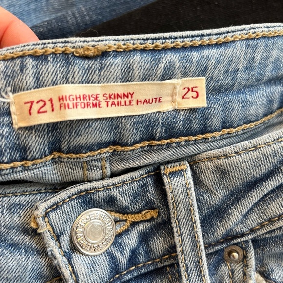 Levi’s 721 Women's Blue Distressed Jeans size 25 - Picture 3 of 5